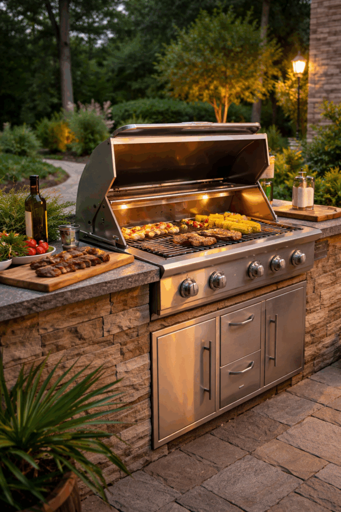 outdoor kitchen and grilling area greenville sc