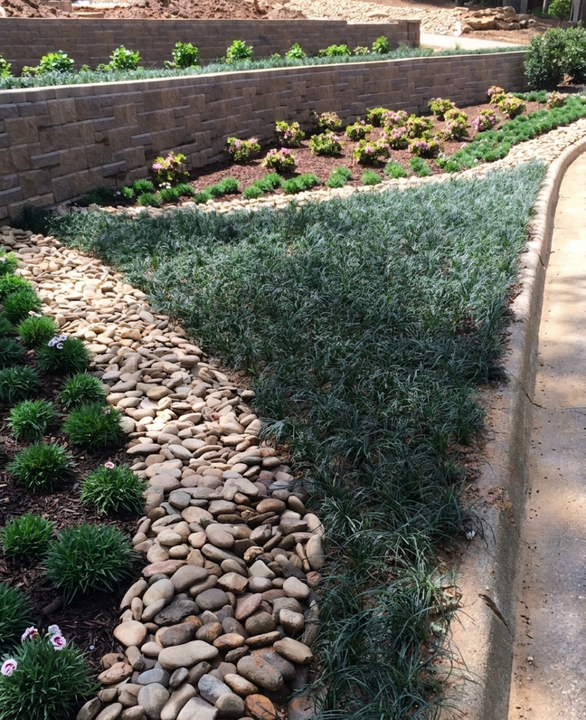 tiered retaining wall in greenville sc